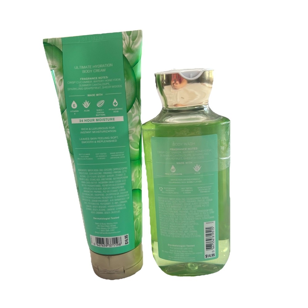 Bath & Body Works Cucumber Melon Body‎ Cream And Body Wash Hydration Shea Butter - Picture 2 of 6